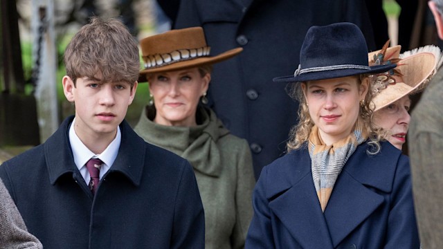 James, Earl of Wessex and Lady Louise Windsor on Christmas Day