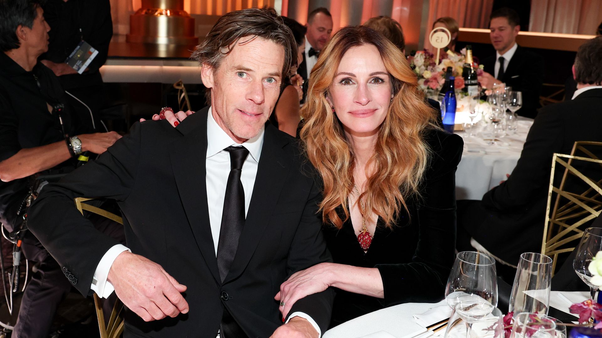 Julia and husband Danny Moder at the Golden Globes 