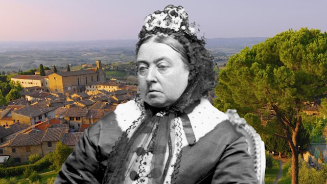 Queen Victoria against tuscan backdrop