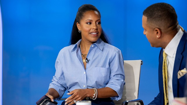 Sheinelle Jones in the Today Show studios 