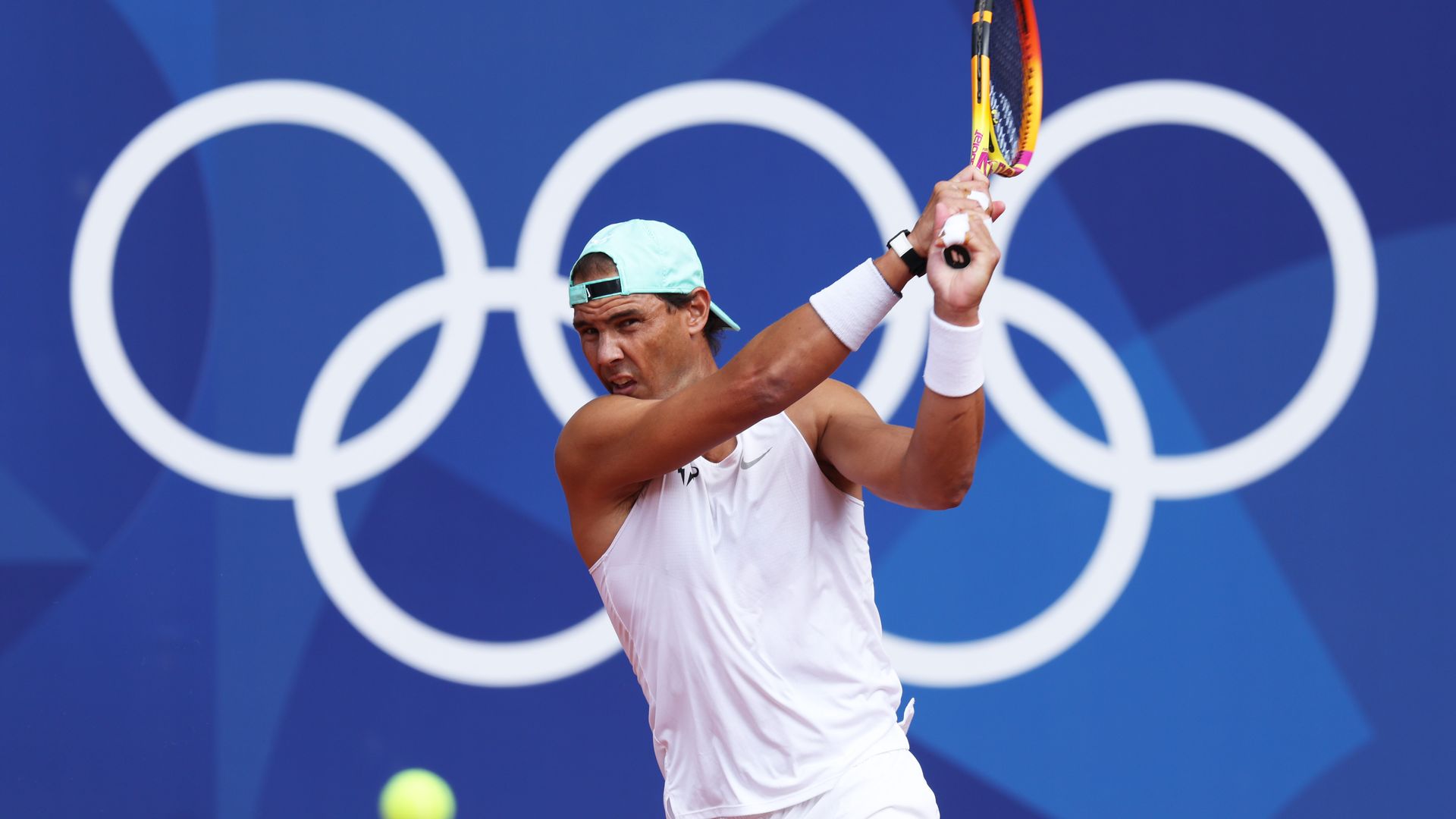 Rafael Nadal playing tennis