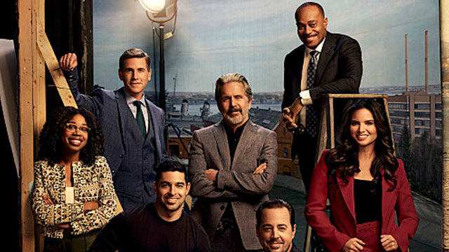 Diona Reasonover as Kasie Hines, Brian Dietzen as Dr. Jimmy Palmer, Wilmer Valderrama as Nicholas Torres, Gary Cole as Alden Parker, Sean Murray as Timothy McGee, Rocky Carroll as Leon Vance, and Katrina Law as Jessica Knight in NCIS