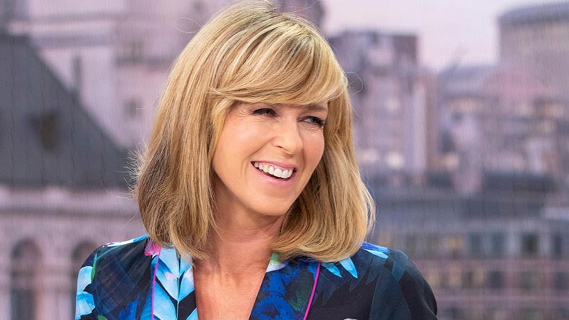 kate garraway red spotted dress good morning britain
