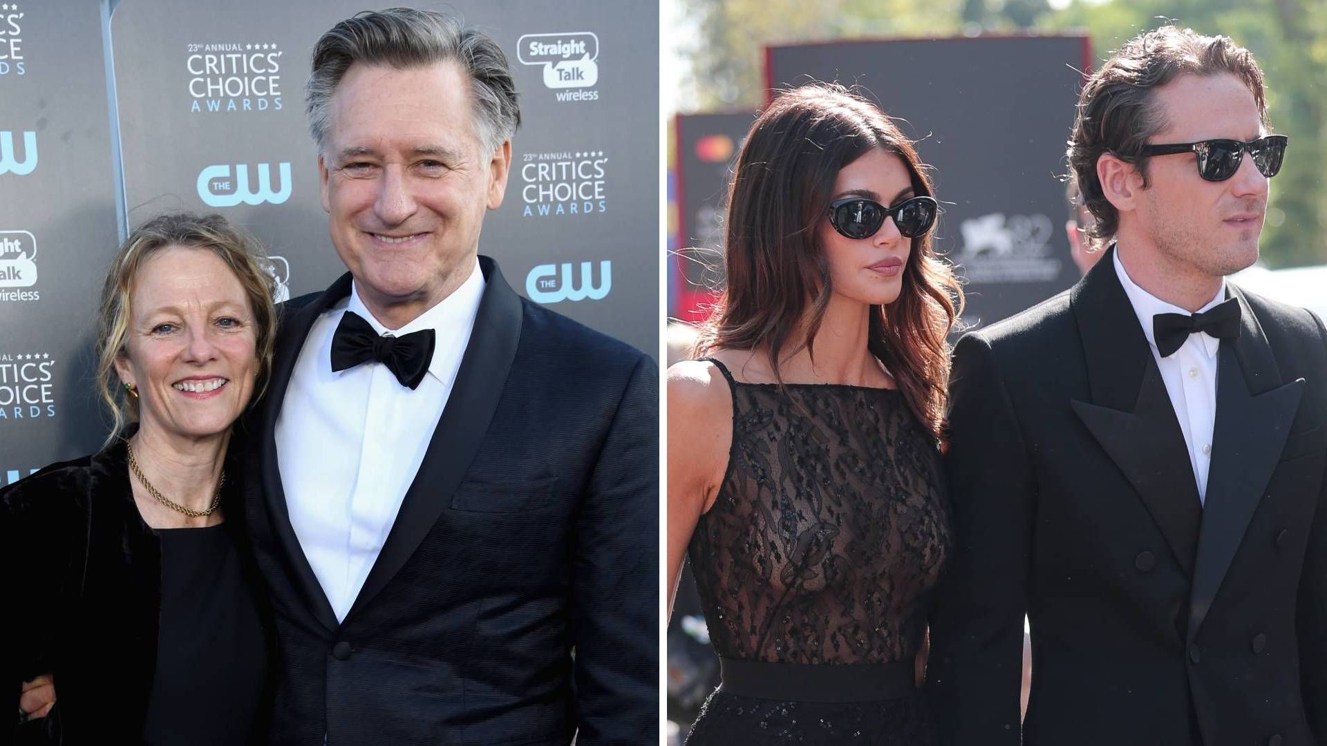 Split image of Tamara Hurwitz and Bill Pullman, next to Kaia Gerber and Lewis Pullman