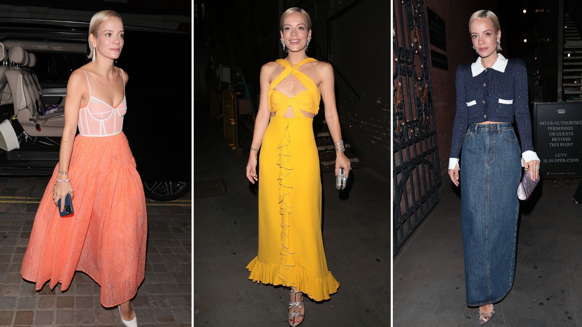 Lily Allen oozes glamour in daring yellow cut-out dress after The Pillowman  performance - see photos