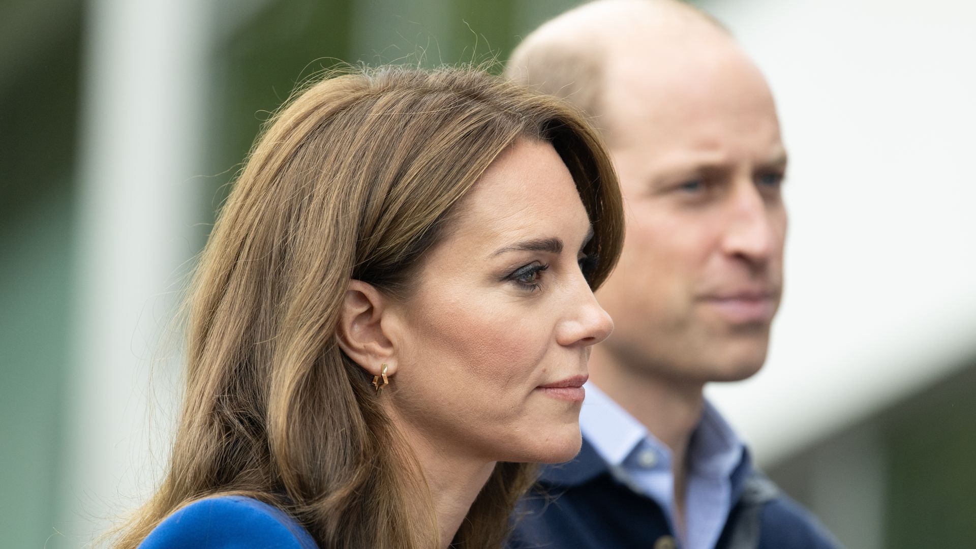 Princess Kate and Prince William looking serious