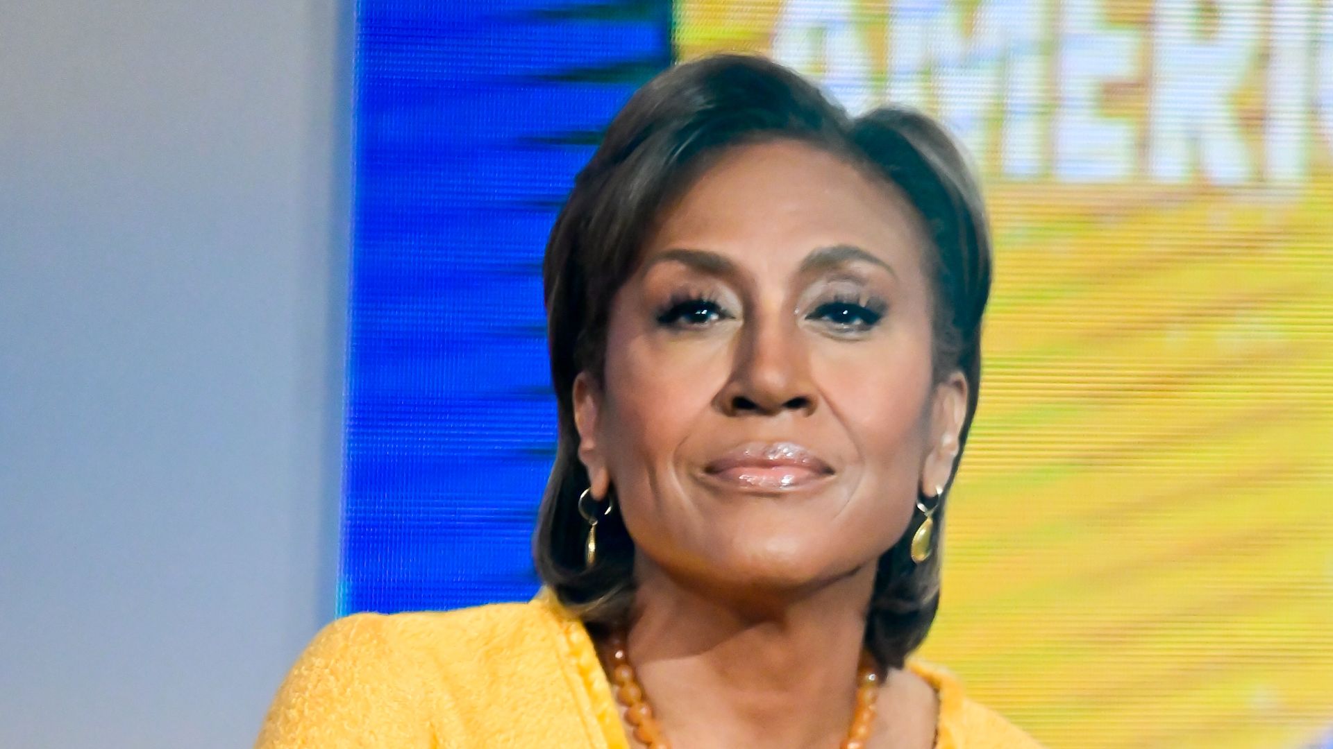 Robin Roberts is seen on set of "Good Morning America" on March 25, 2021