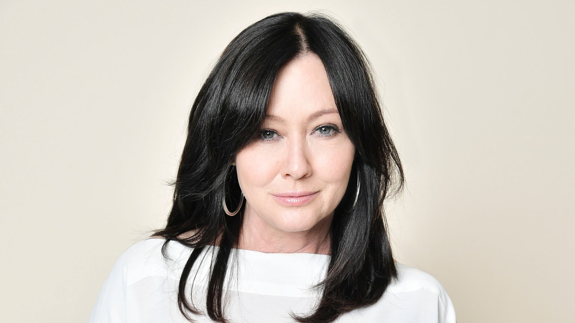 Shannen Doherty poses for a portrait in the Getty Images & People Magazine Portrait Studio at Hallmark Channel and American Humanes 2019 Hero Dog Awards at the Beverly Hilton on October 05, 2019 in Beverly Hills, California.