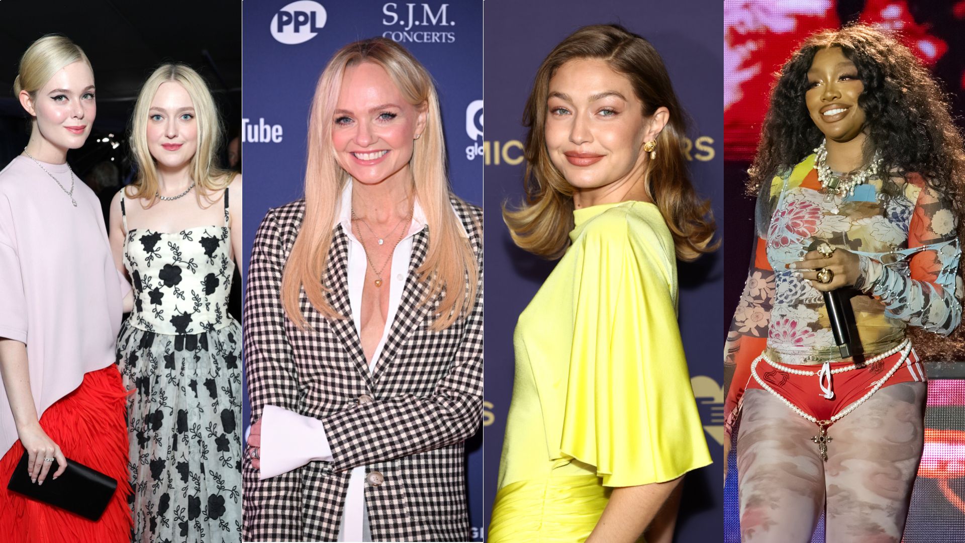 Dakota and Elle Fanning; Emma Bunton; Gigi Hadid; SZA