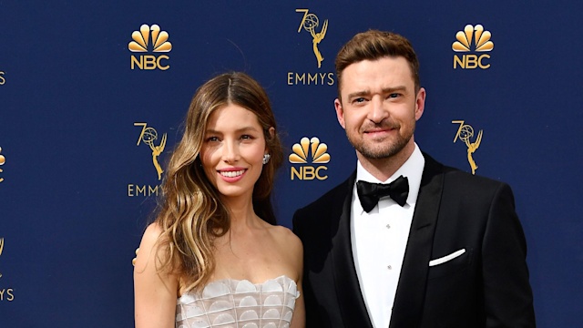 Jessica Biel and Justin Timberlake attend the 70th Emmy Awards at Microsoft Theater on September 17, 2018 in Los Angeles, California