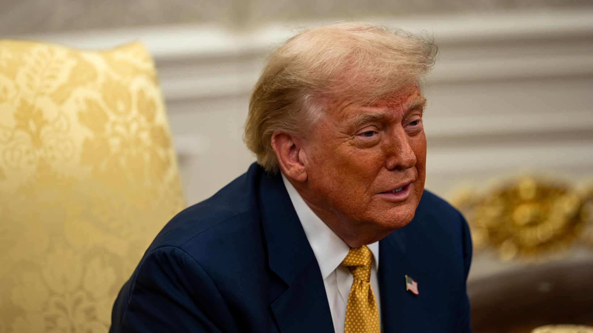 Donald Trump meets with Prime Minister of Bahrain Prince Salman bin Hamad bin Isa Al Khalifa in the Oval Office of the White House on July 16, 2025 in Washington, DC