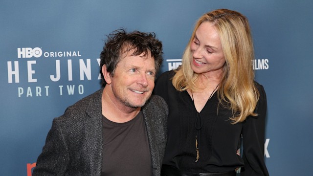 NEW YORK, NEW YORK - APRIL 18: (L-R) Michael J. Fox and Tracy Pollan attend HBO's "The Jinx - Part Two" New York Premiere at Hudson Yards on April 18, 2024 in New York City.  (Photo by Dia Dipasupil/Getty Images)