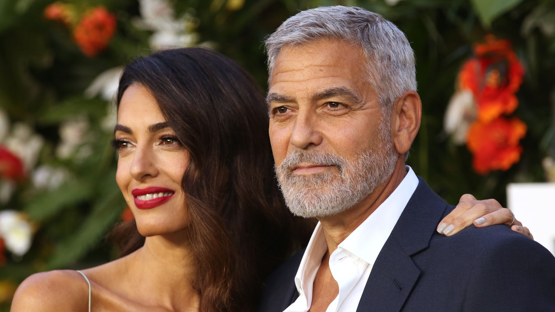George Clooney and Amal Clooney attend the "Ticket To Paradise" World Premiere at Odeon Luxe Leicester Square on September 07, 2022 in London, England