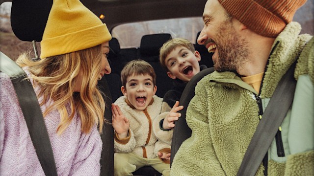 Family heading off on a road trip