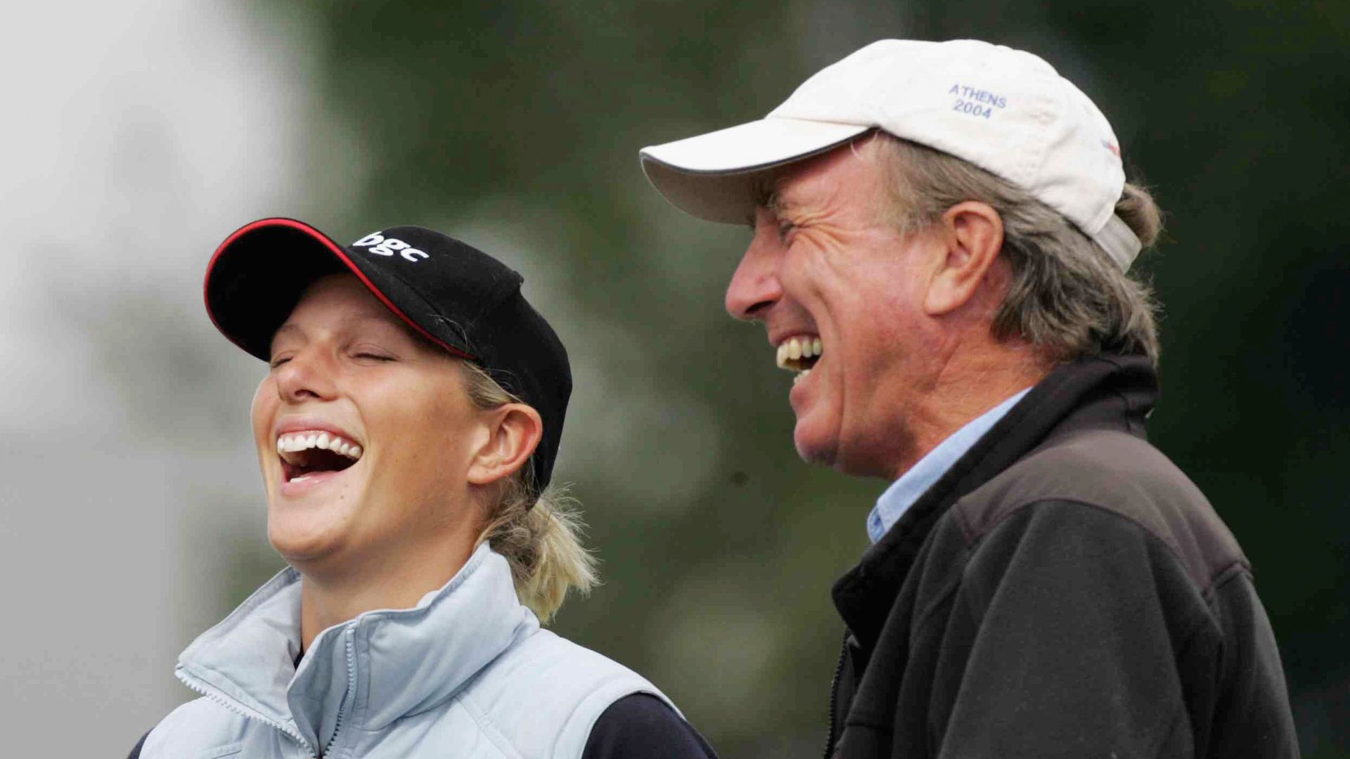 zara tindall laughing with dad mark 