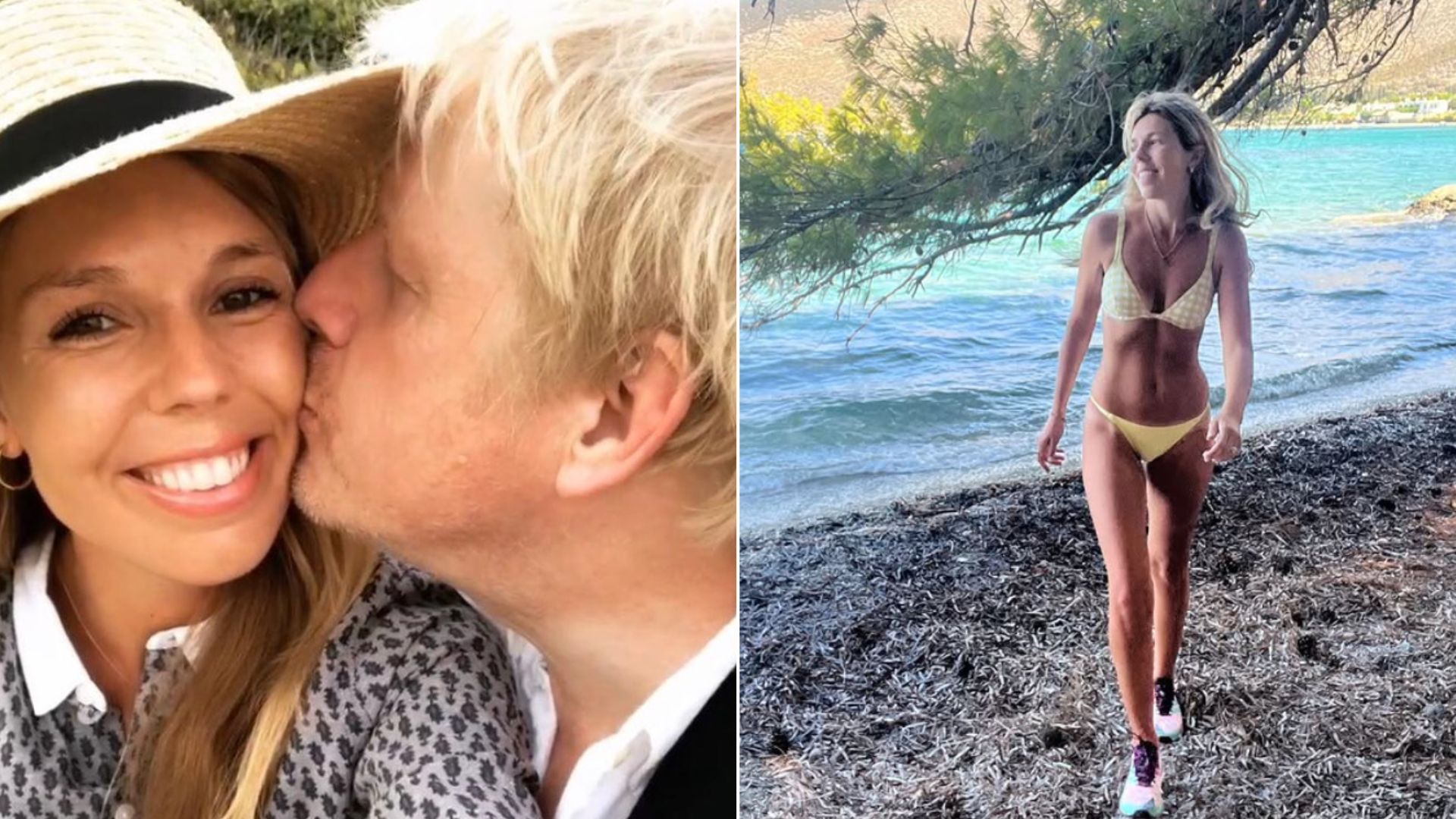 A split image of Carrie Johnson and Boris Johnson