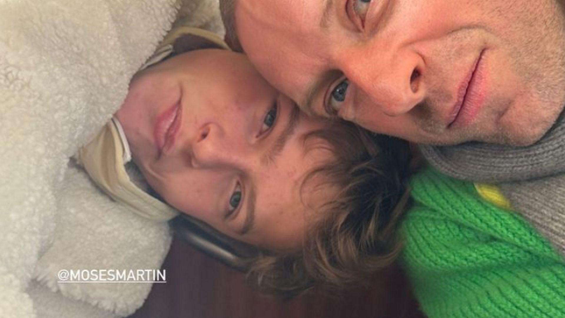 Photo shared by Gwyneth Paltrow on Instagram in honor of Father's Day of Chris Martin with their son Moses Martin