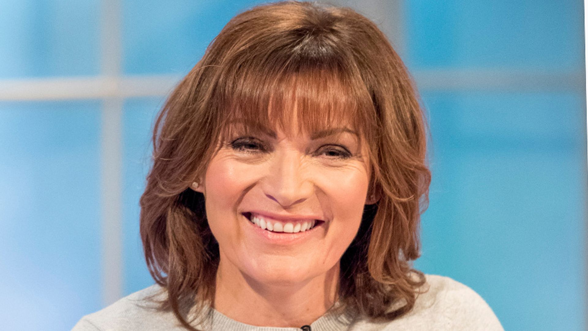 lorraine kelly red and white striped dress