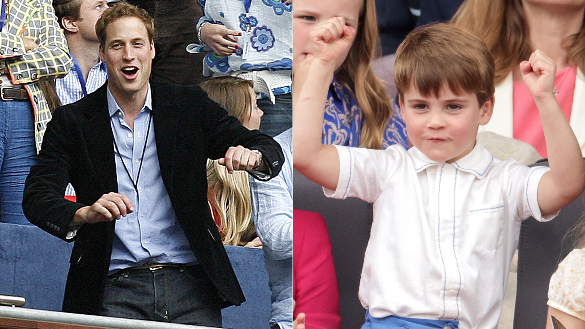 Prince Louis and Prince William dancing