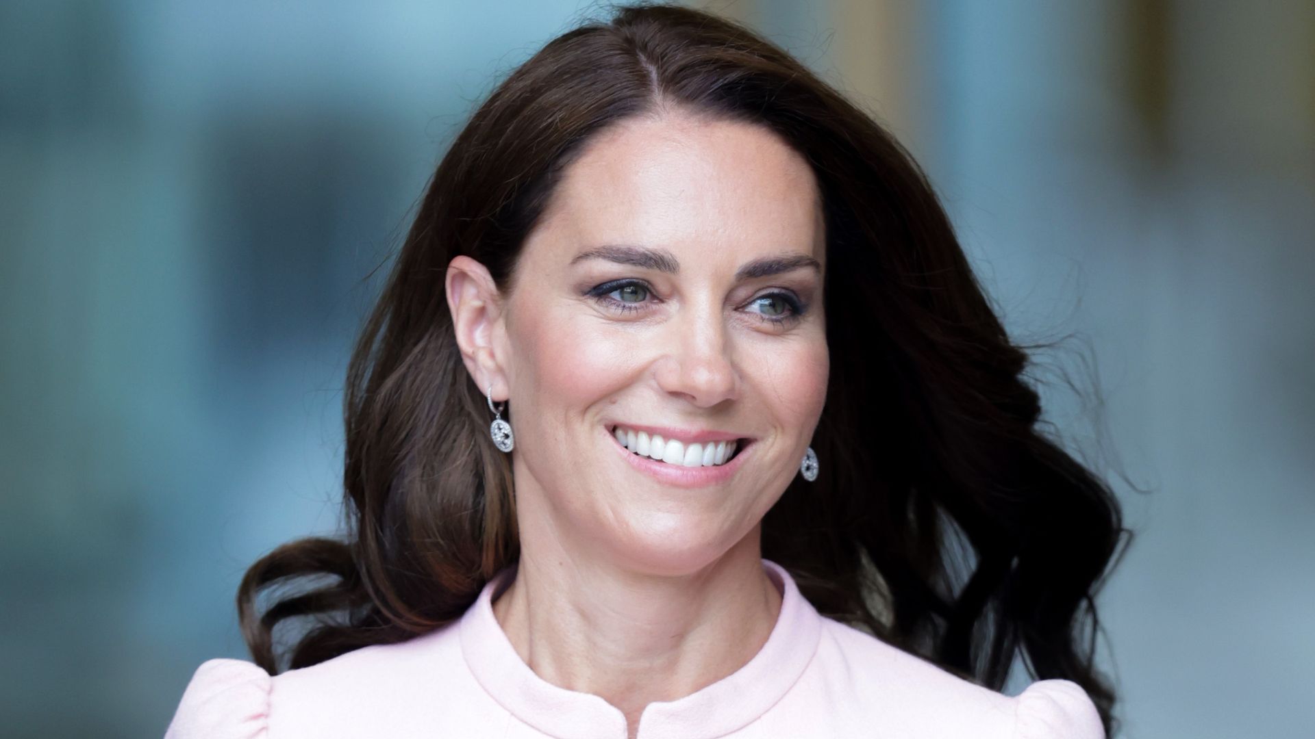 Kate Middleton wearing a pink dress as she officially opens The Young V&A at V&A Museum Of Childhood on June 28, 2023 in London, England.  