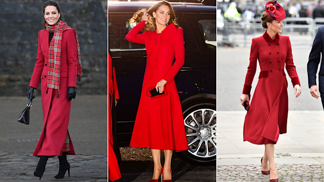 kate middleton red outfits