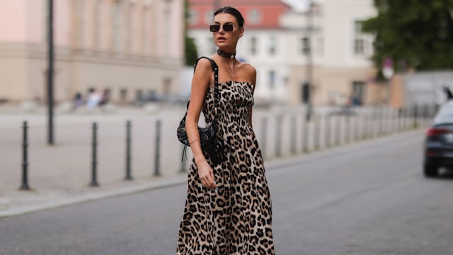 street style leopard print dress 