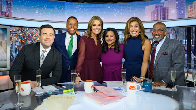 Carson Daly, Craig Melvin, Savannah Guthrie, Hoda Kotb, Al Roker and Kristen Welker on the Today Show on Friday, January 10, 2020