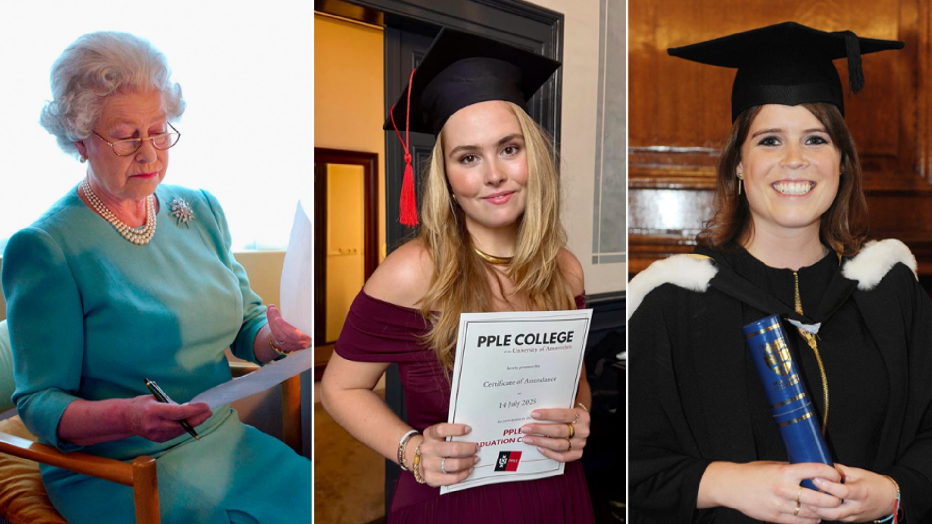 Queen Elizabeth II, Princess Catharina-Amalia and then Princess Eugenie 