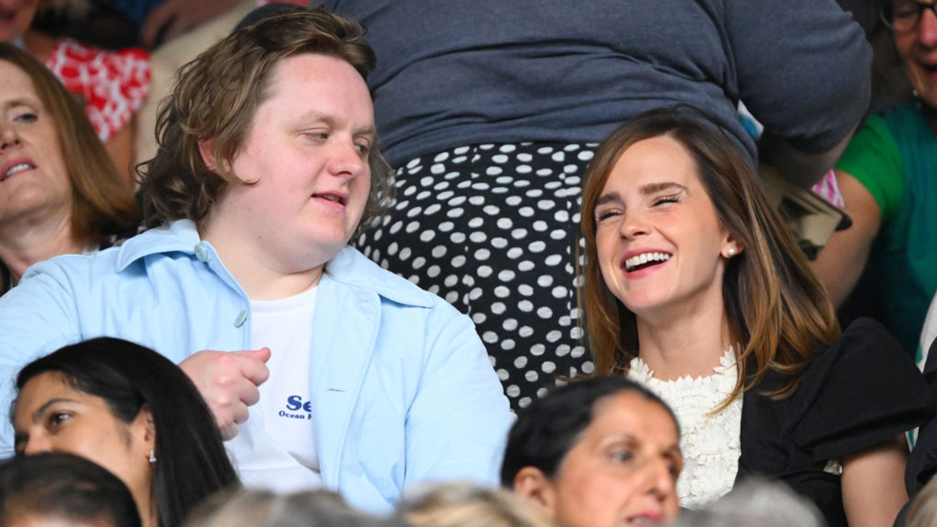 Emma Watson and Lewis Capaldi at Wimbledon