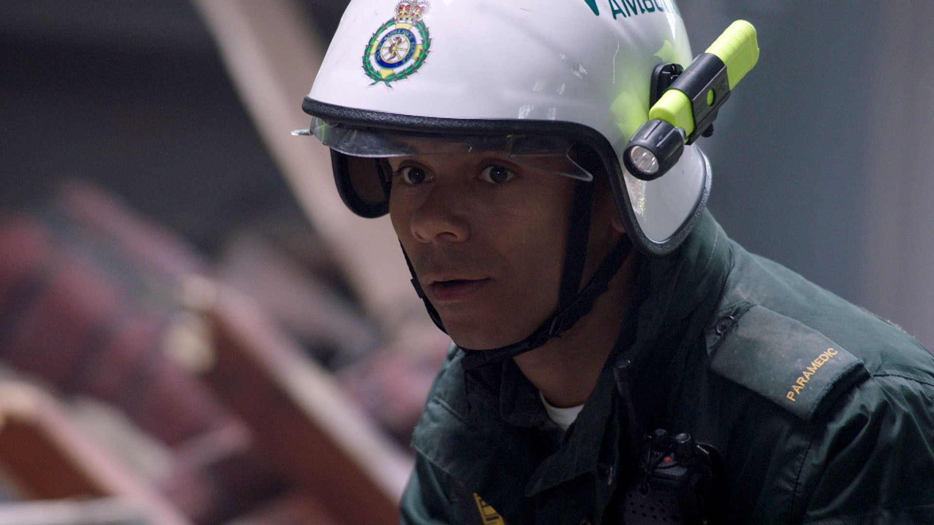 Milo Clarke in a still from Casualty