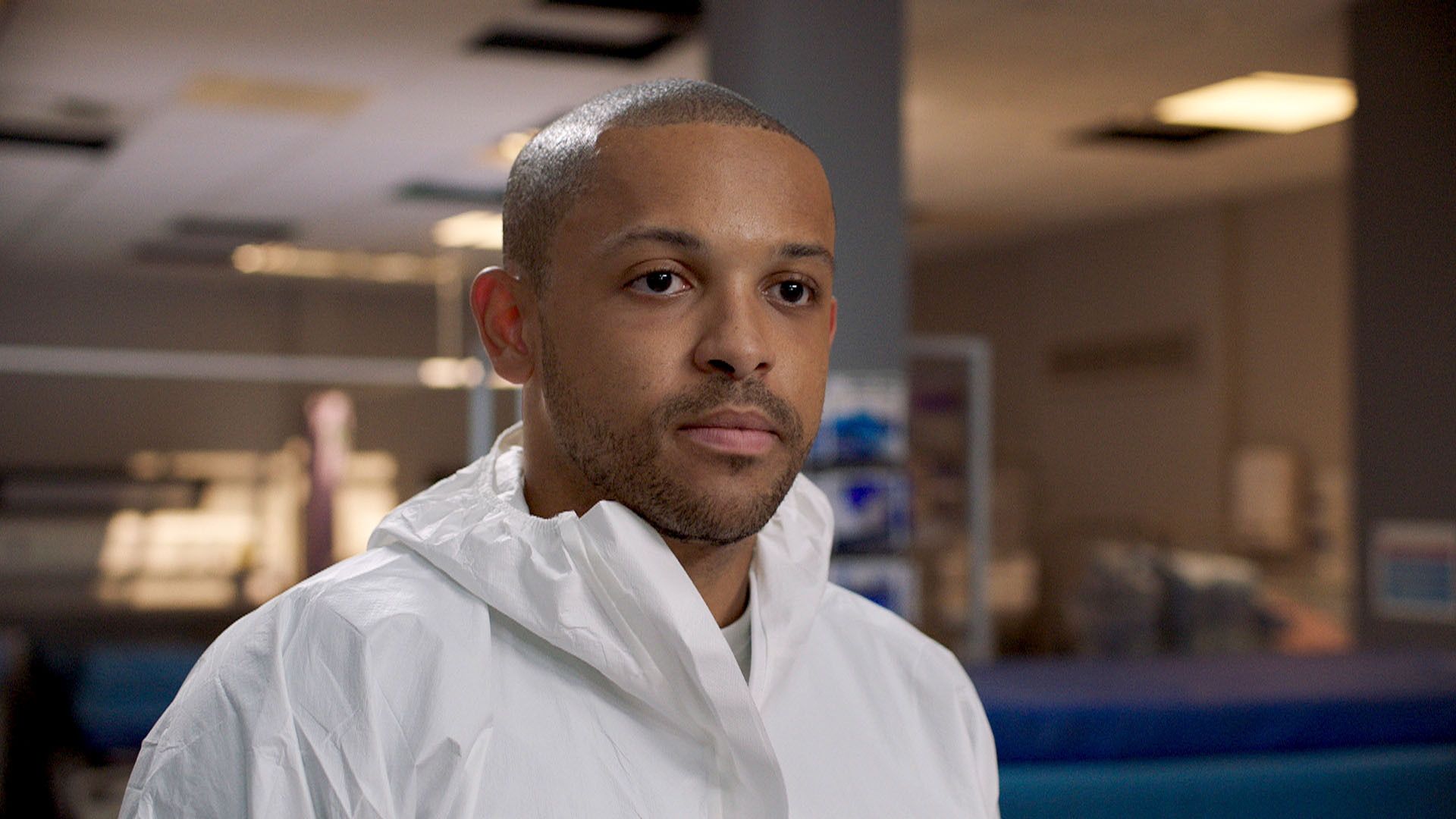 Aron Julius in a still image from Casualty