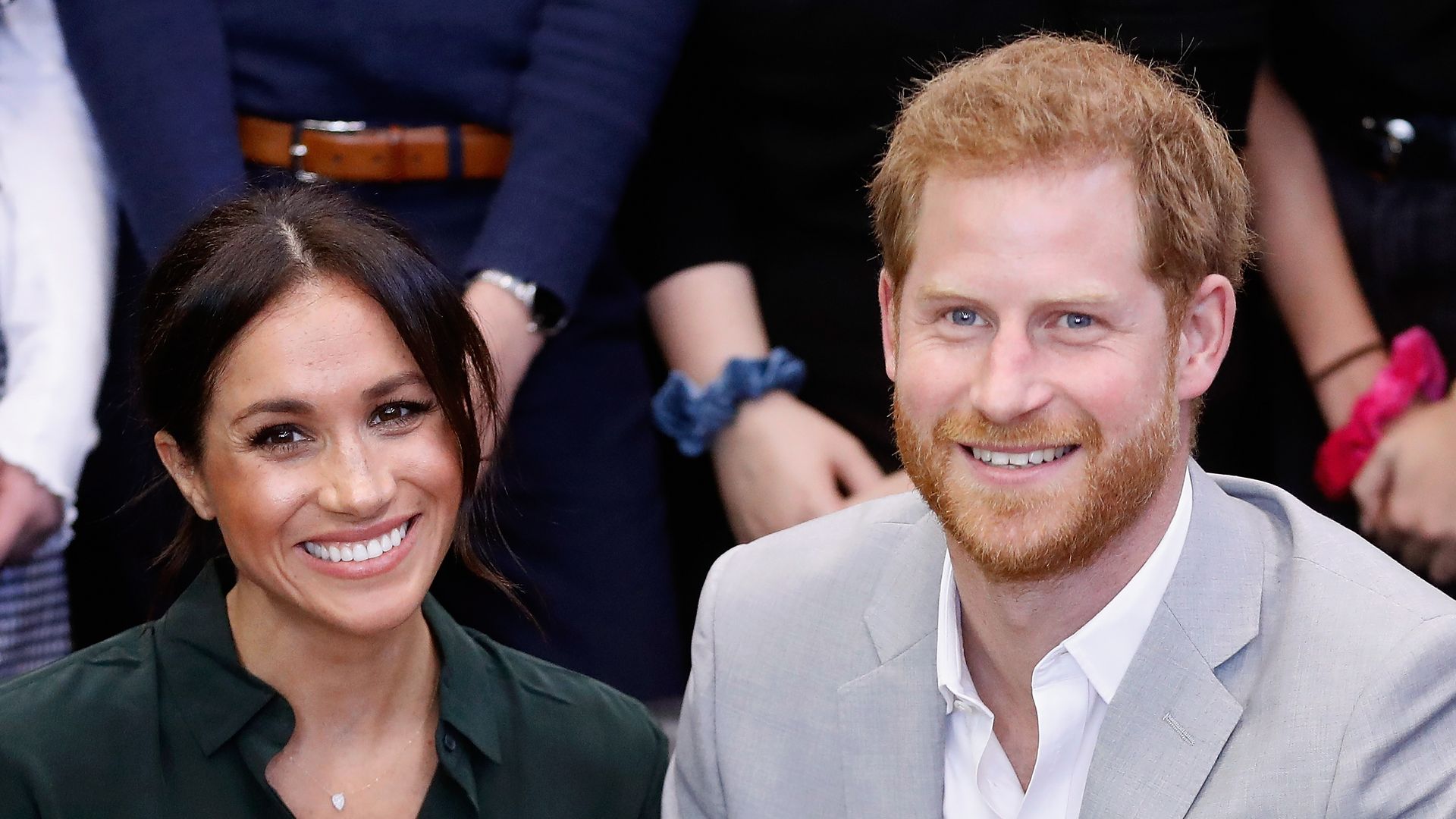 Harry and Meghan smiling