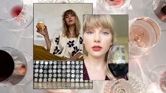 Taylor swift with wine