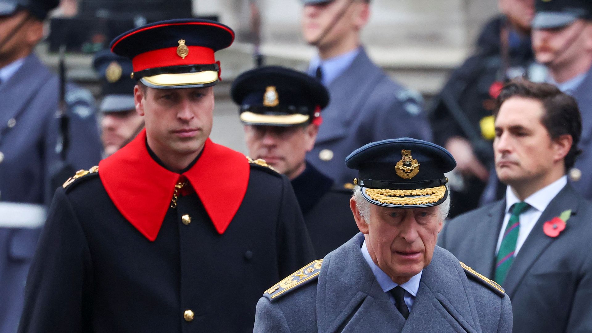 The King and Prince of Wales on Remembrance Sunday