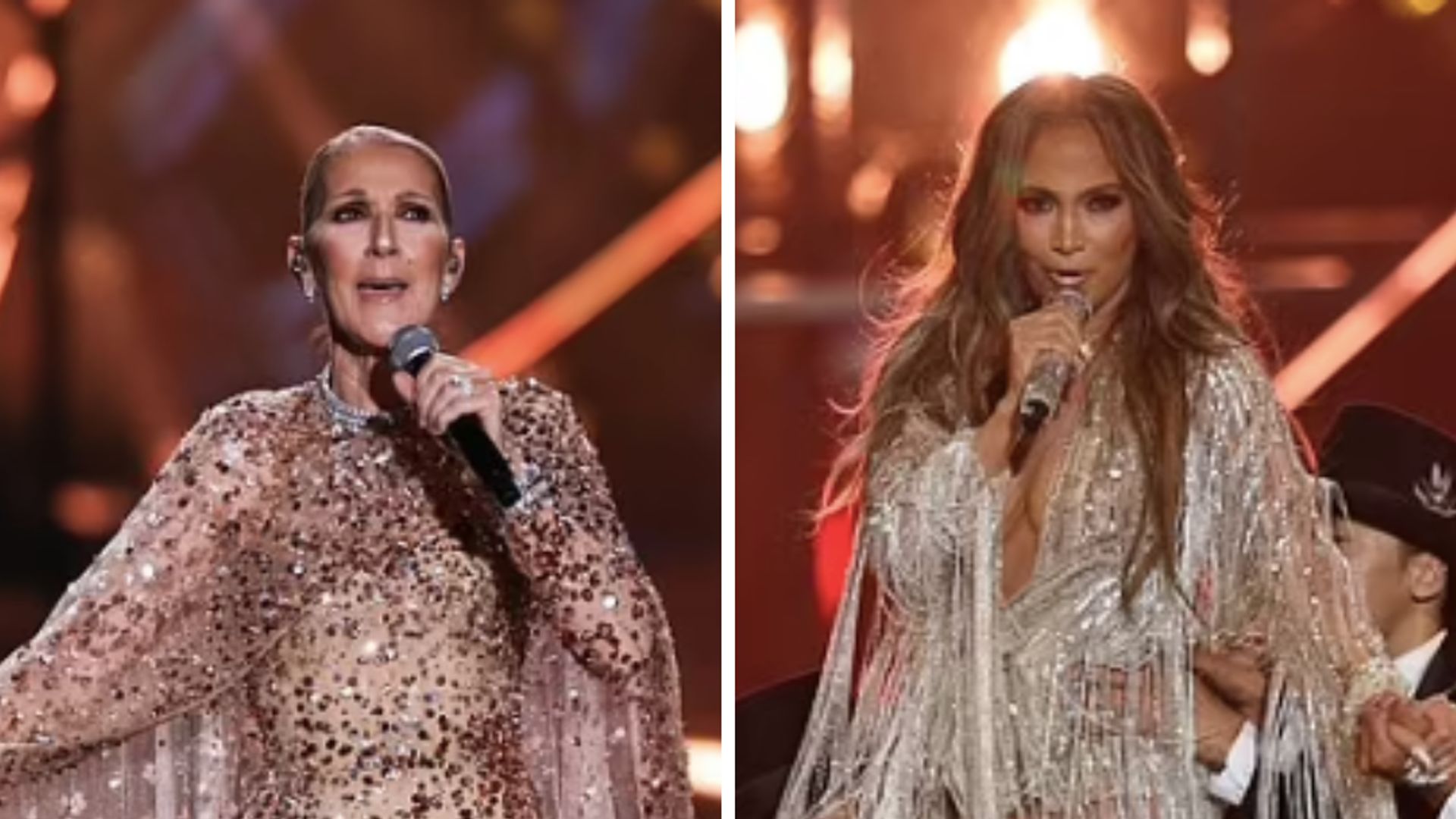 Celine Dion and Jennifer Lopez team up for dazzling fashion show performance