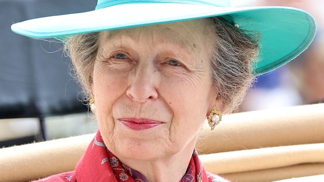 rincess Anne, Princess Royal arrives into the parade ring in the Royal Carriage on day one of Royal Ascot 2024 at Ascot Racecourse