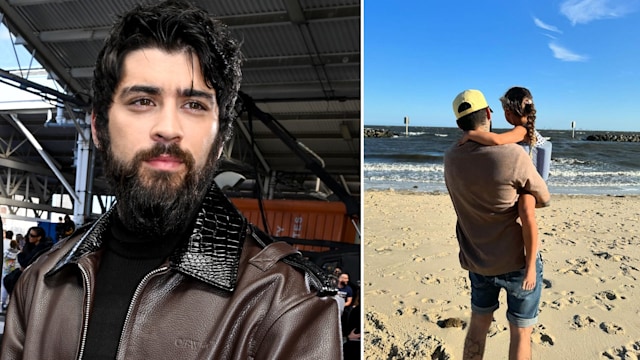 Zayn Malik with his daughter Khai at the beach