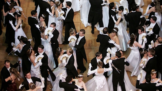  Debutantes dance their first waltz at the 50th Vienna Opera Ball February 23, 2006 in Vienna, Austria. 