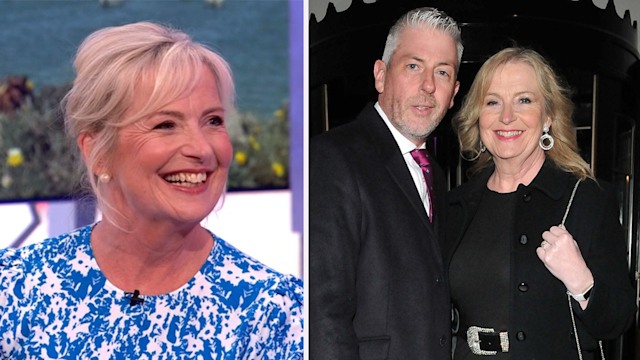 Carol Kirkwood, Steve Randall and Carol Kirkwood split image