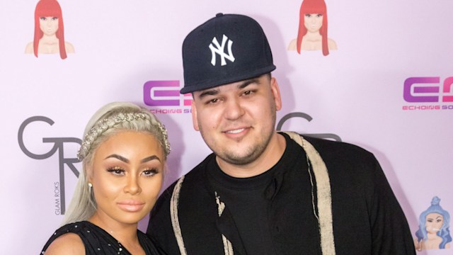 Rob Kardashian and Blac Chyna arrive at her Blac Chyna Birthday Celebration And Unveiling Of Her "Chymoji" Emoji Collection at the Hard Rock Cafe on May 10, 2016 in Hollywood, California.