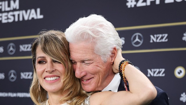 Alejandra Gere and Richard Gere attend the "Wisdom of Happiness" green carpet during the 20th Zurich Film Festival