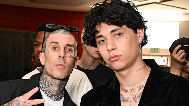 Travis Barker and Landon Barker at the NAHMIAS SS25 Menswear Show