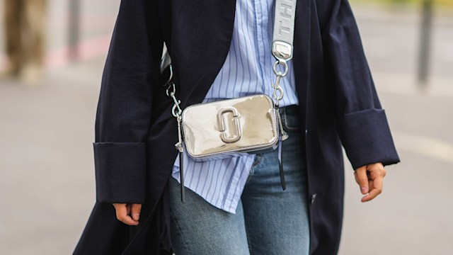 marc jacobs bag, striped shirt and jeans streetwear