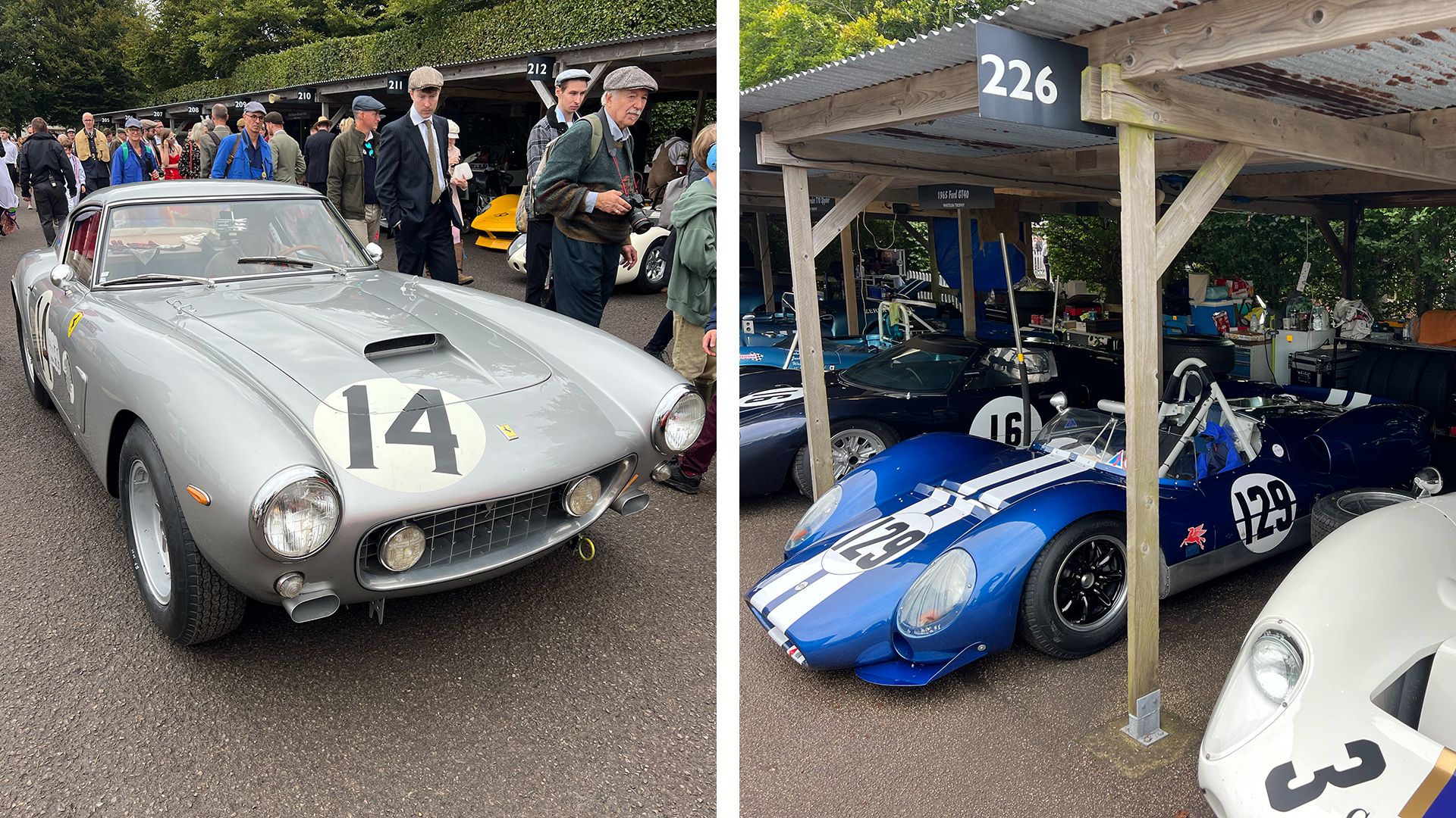 Stunning classic racing cars in the Paddocks at the Goodwood Revival 2024