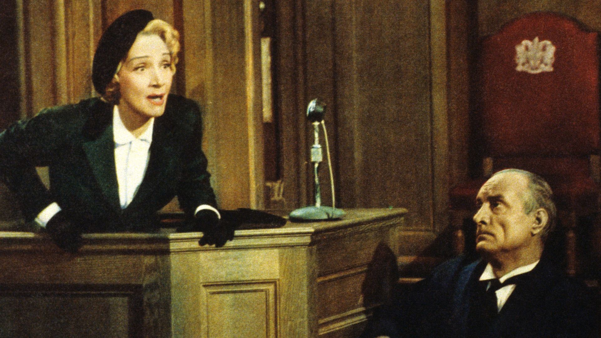 A woman in the witness box