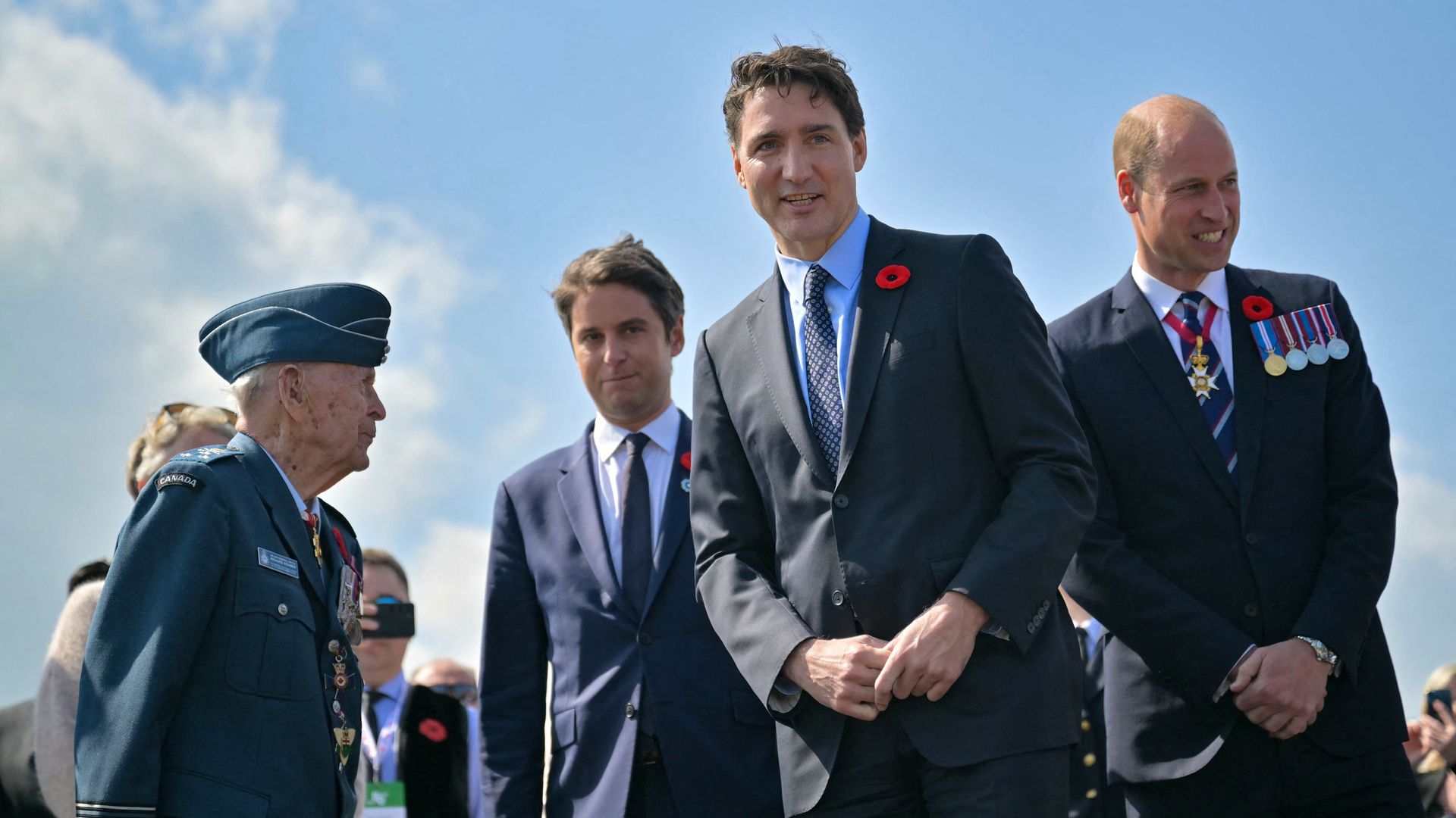 prince william with gabriel attal and justin trudeau 