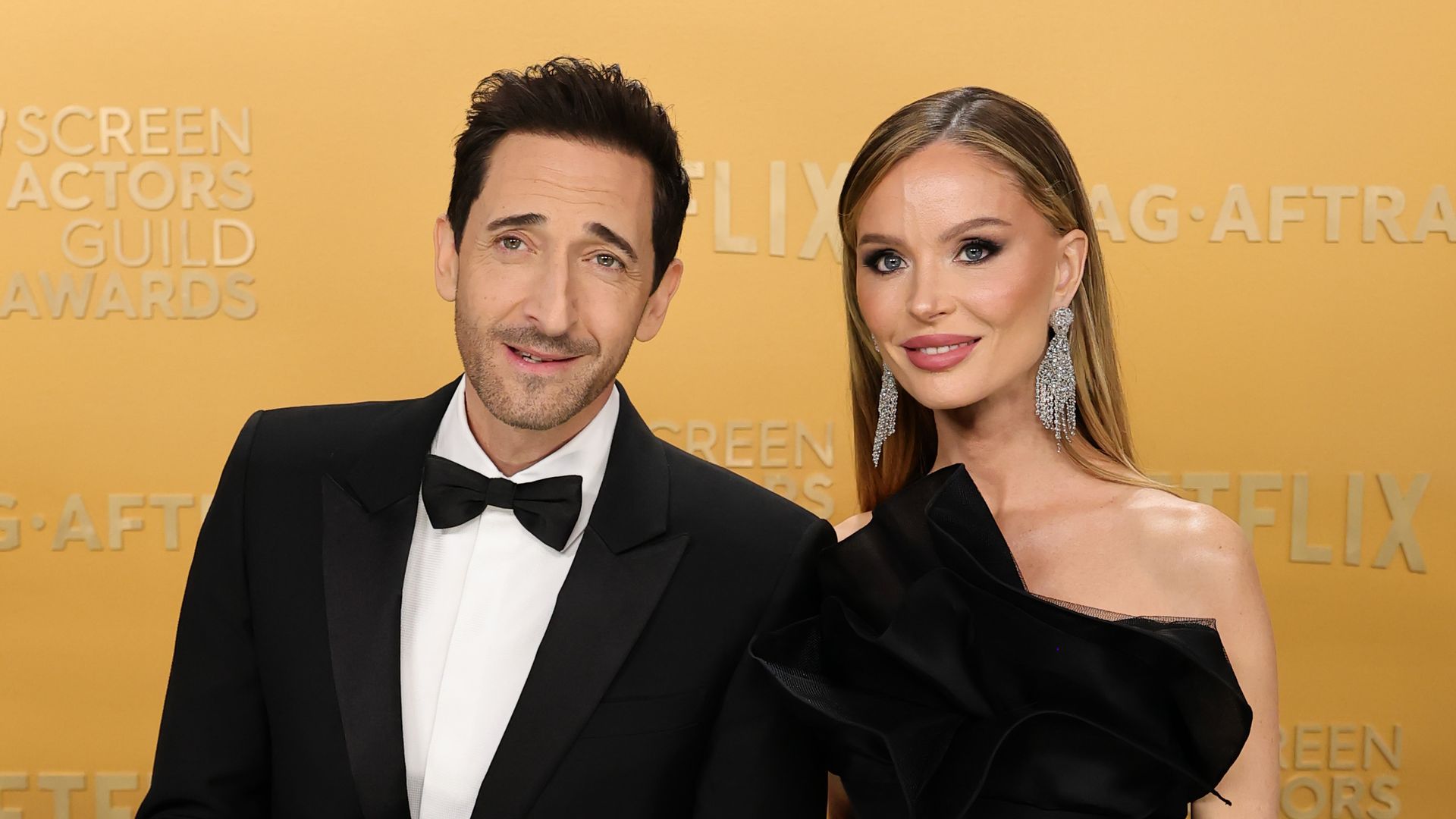 Adrien Brody’s girlfriend Georgina Chapman shares a statement on his Oscars kiss with Halle Berry