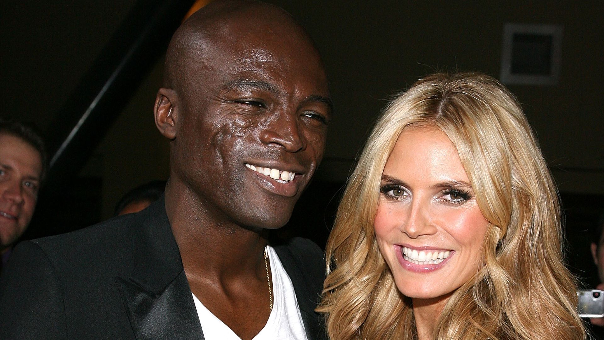 Heidi Klum  and husband musician Seal pose at Victoria's Secret Fashion Show after party held at the Kodak Theatre, Grand Ballroom on November 15, 2007 in Hollywood, California.