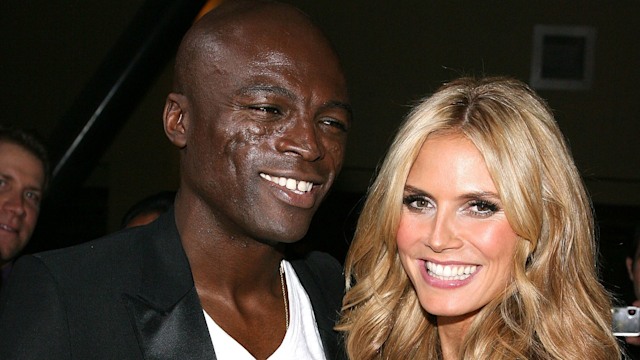 Heidi Klum  and husband musician Seal pose at Victoria's Secret Fashion Show after party held at the Kodak Theatre, Grand Ballroom on November 15, 2007 in Hollywood, California.