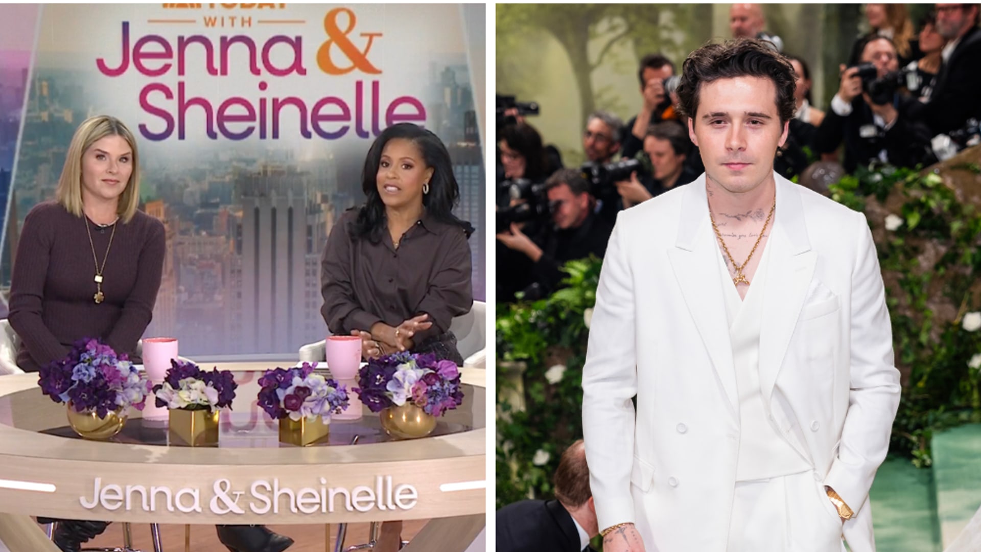 Jenna Bush Hager and Sheinelle Jones brooklyn beckham split image